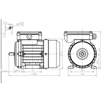 Silnik elektryczny jednofazowy 0,12kW 2800 obr/min. 56B3